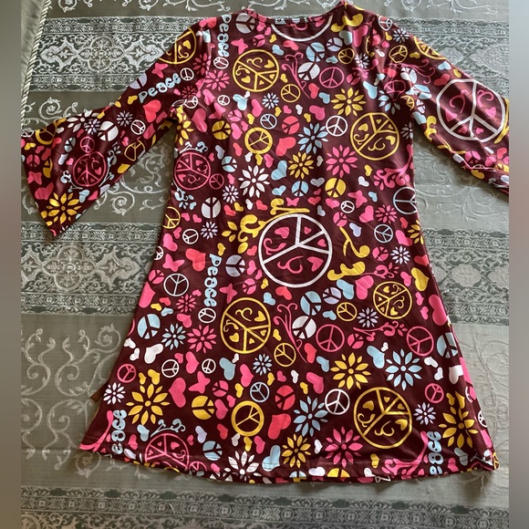PEACE AND LOVE ❤️ HIPPIE CHILD DRESS COSTUME SIZE MEDIUM 🌟NWOT🌟 - Picture 9 of 13